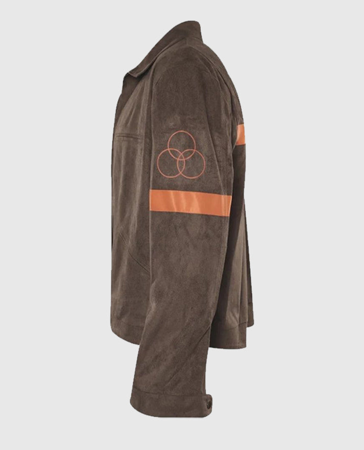 Rick Grimes CRM Brown Suede Jacket for Men | Genuine Leather - inner lining view