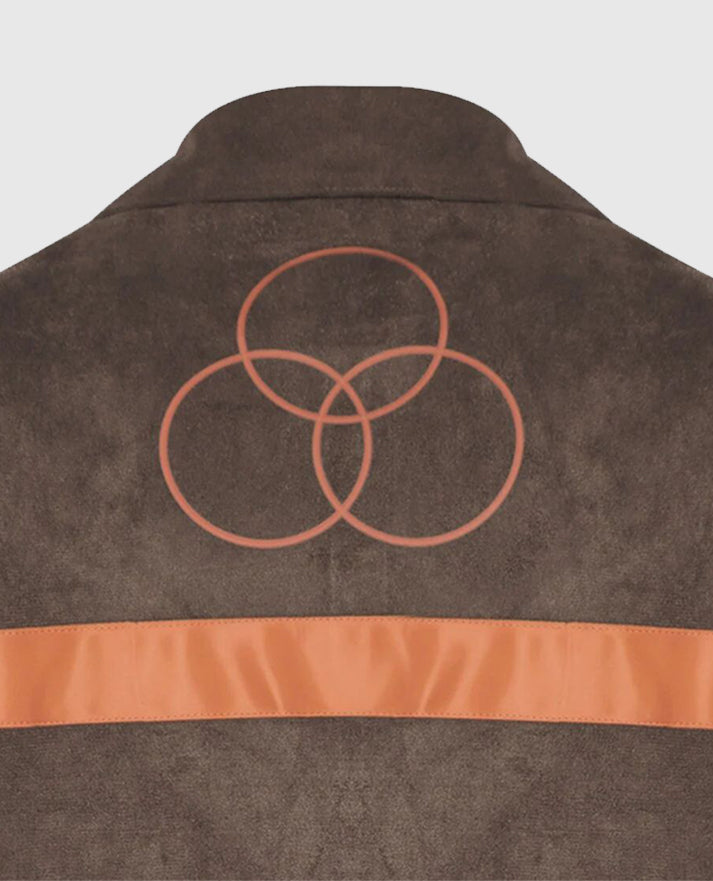 Rick Grimes CRM Brown Suede Jacket for Men | Genuine Leather - side angle view