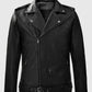 Rutland Black Riding Leather Biker Jacket for Men – Custom Fit - front view