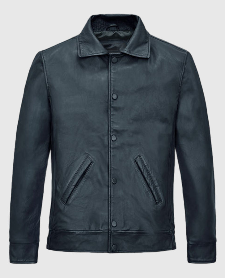 Ryan Gosling Black Leather Jacket for Men – Custom Fit - back view