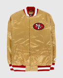 San Francisco 49ers White & Black Leather Jacket for Men - front view