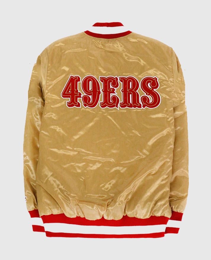 San Francisco 49ers White & Black Leather Jacket for Men - back view
