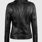 Sarah Connor Terminator Genisys Black Leather Biker Jacket for Women - back view