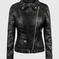 Sarah Connor Terminator Genisys Black Leather Biker Jacket for Women - front view
