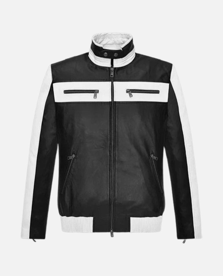 Sebastian Stan Black Leather Jacket for Men – Premium Outerwear - back view