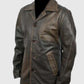 Supernatural Dean Winchester Distressed Brown Long Leather Jacket - inner lining view