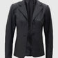 Women's Black Leather Blazer – Premium Outerwear – Custom Fit - side angle view