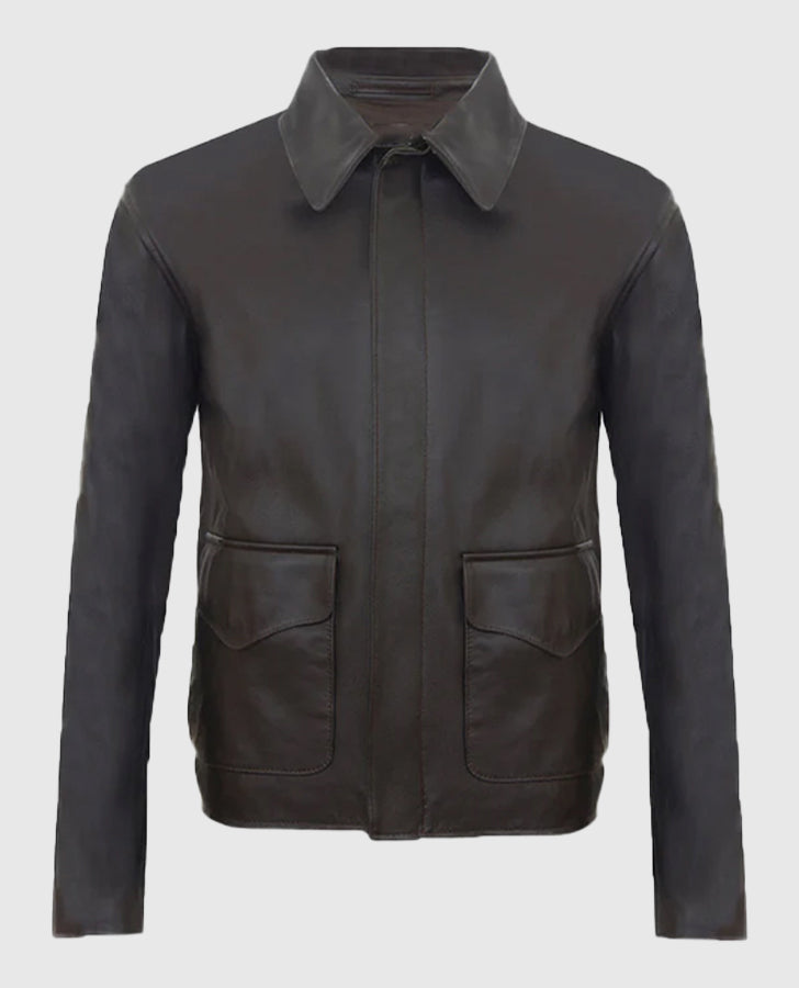 The Legacy Raiders Hero Brown Leather Jacket for Men - front view
