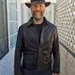 The Legacy Temple of Doom Brown Leather Jacket for Men - front view