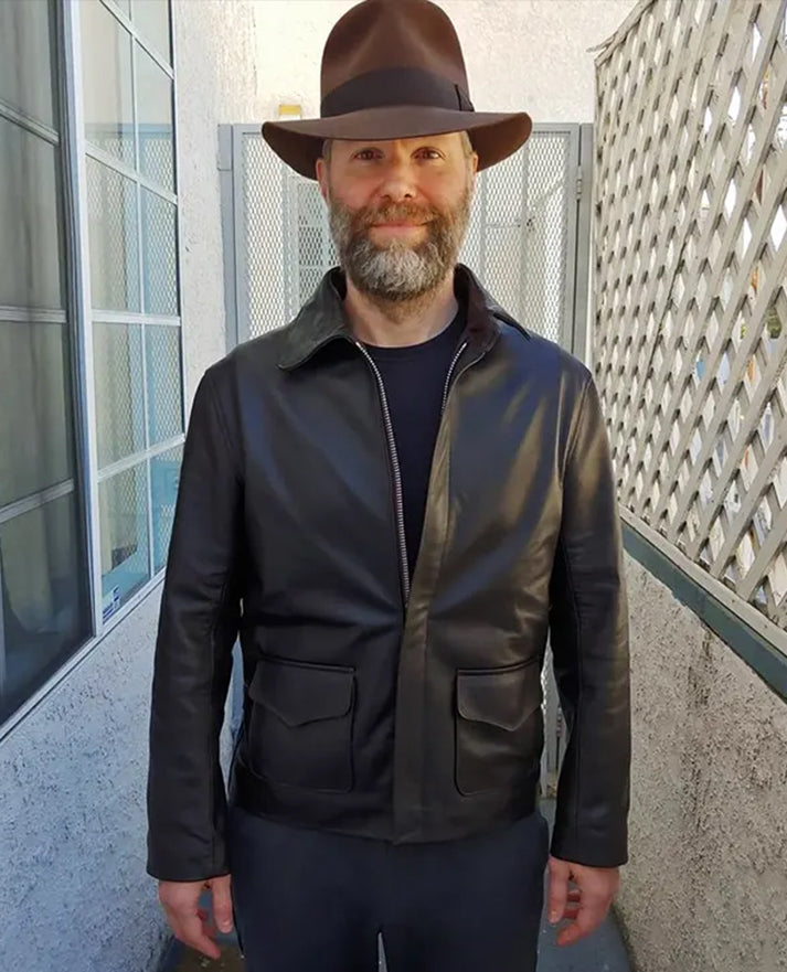 The Legacy Temple of Doom Brown Leather Jacket for Men - front view