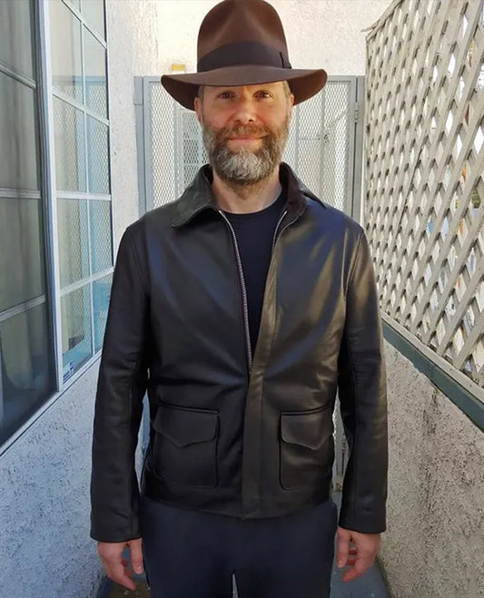 The Legacy Temple of Doom Brown Leather Jacket for Men - front view