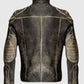 The Outlaw Rider - Distressed Leather Motorcycle Jacket for Men - back view