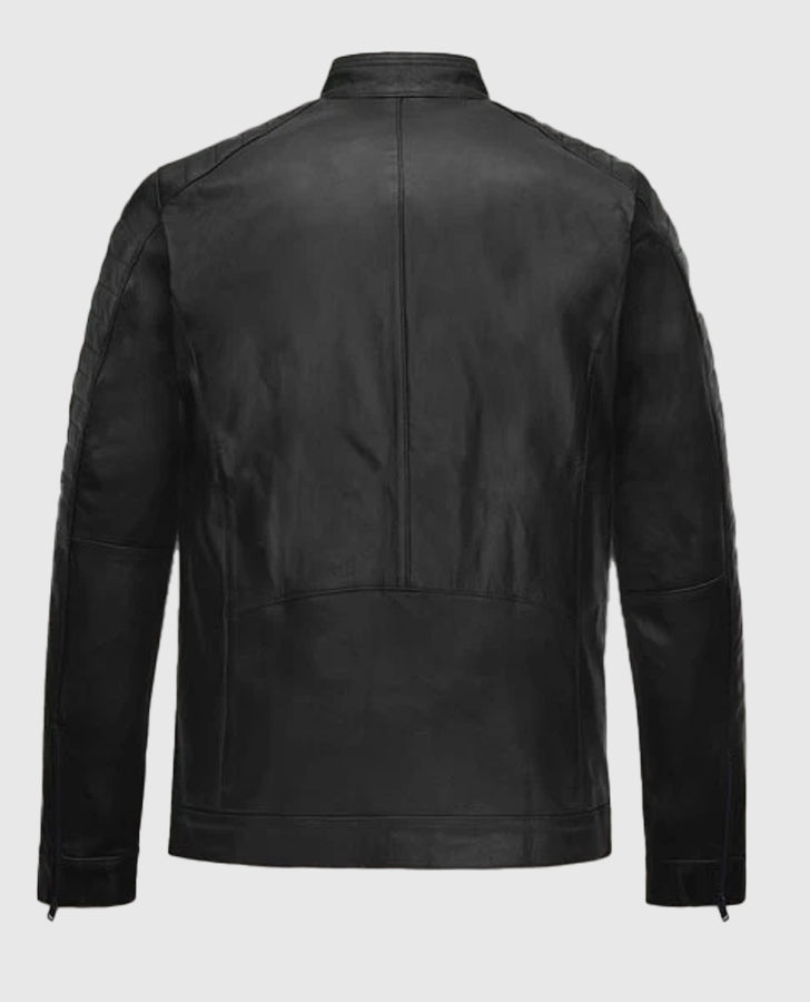 Fast & Furious Vin Diesel Black Leather Jacket for Men - back view