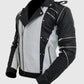 Michael Jackson White & Black Leather Jacket for Men - sleeve and cuff detail