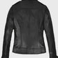 Women's Black Moto Leather Jackets Jacket – Custom Fit - back view