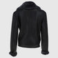 Women's Black Aviator Shearling Leather Jacket – Premium Outerwear - back view