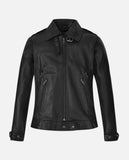 Women's Black Moto Leather Jackets Jacket – Custom Fit - front view