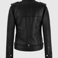 Women's Chic Rider Black Leather Jacket – Custom Fit - back view