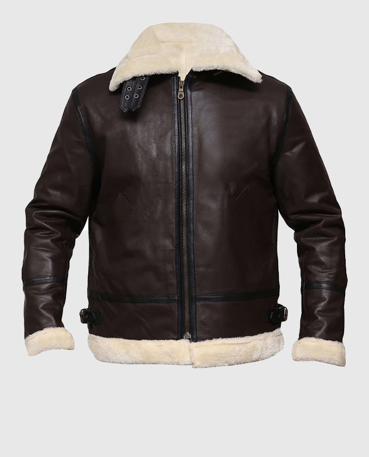 Men's G1 Aviator Brown Bomber Leather Jacket – Custom Fit - side angle view