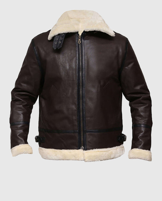 Men's G1 Aviator Brown Bomber Leather Jacket – Custom Fit - side angle view