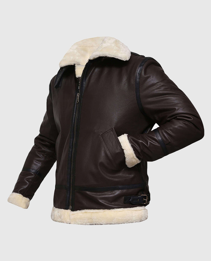 Men's G1 Aviator Brown Bomber Leather Jacket – Custom Fit - inner lining view