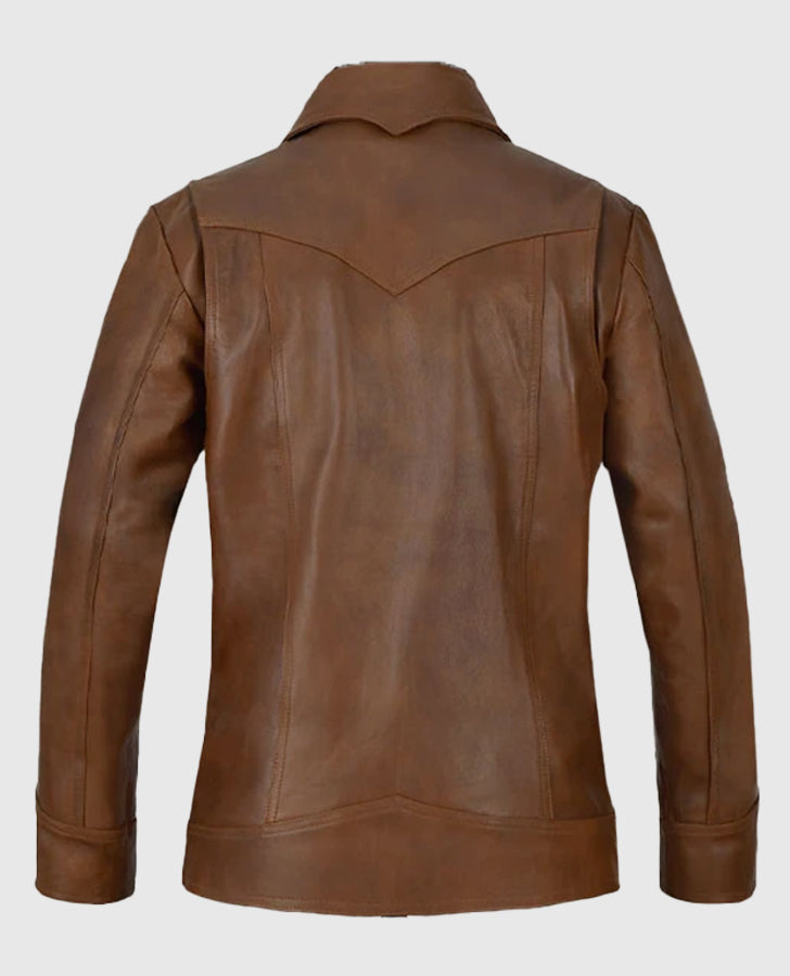 X Men Days of Future Past Brown Leather Jacket for Men - side angle view
