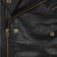 Men's Black Motorcycle Leather Jacket – Custom Fit - side angle view