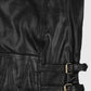 Men's Black Motorcycle Leather Jacket – Custom Fit - collar and zip close-up