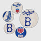 MLB Brooklyn Dodgers Retro Classic Men's Rib Blue & White Wool - collar and zip close-up