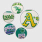 MLB Oakland Athletics Men's Rib Green Wool Varsity Jacket - inner lining view