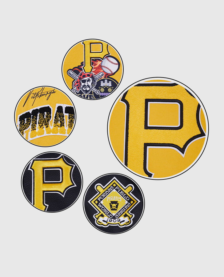 MLB Pittsburgh Pirates Men's Yellow Varsity Leather Jacket - inner lining view