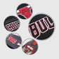NBA Chicago Bulls Men's Black Varsity Leather Jacket - model wearing the jacket