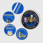 NBA Golden State Warriors Men's Blue & White Varsity Leather Jacket - inner lining view