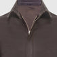 The Legacy Temple of Doom Brown Leather Jacket for Men - collar and zip close-up
