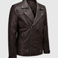 Ironwood Brown Biker Leather Jacket for Men – Premium Outerwear - side angle view