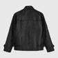 Men's Standup Collar Black Leather Jacket – Premium Outerwear - inner lining view