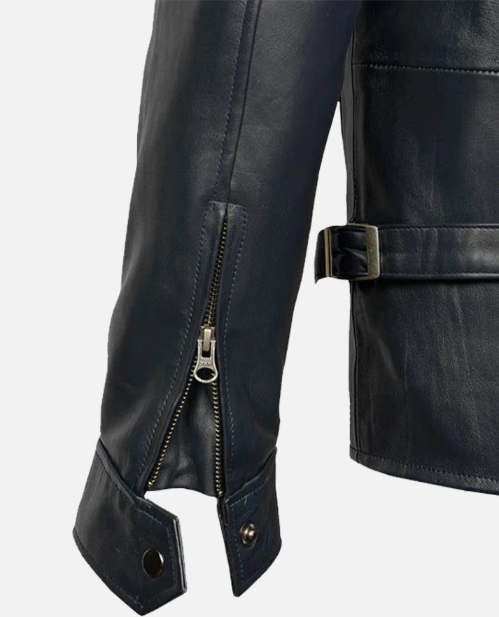 Vin Diesel Fast and Furious 6 Blue Leather Jacket for Men - pocket detail