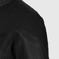 Men's Black Slimfit Cafe Racer Leather Jacket – Premium Outerwear - full length view