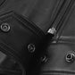 Women's Black Moto Leather Jackets Jacket – Custom Fit - collar and zip close-up