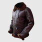 Men's Coffmen Brown Shearling Leather Jacket – Custom Fit - side angle view