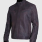 Men's Vintage Cafe Racer Black Suede Leather Jacket - side angle view