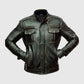 Men's Distressed Cafe Racer Leather Jacket | Genuine Leather - side angle view