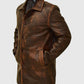 Men's Supernatural Brown Leather Trench Coat – Custom Fit - inner lining view