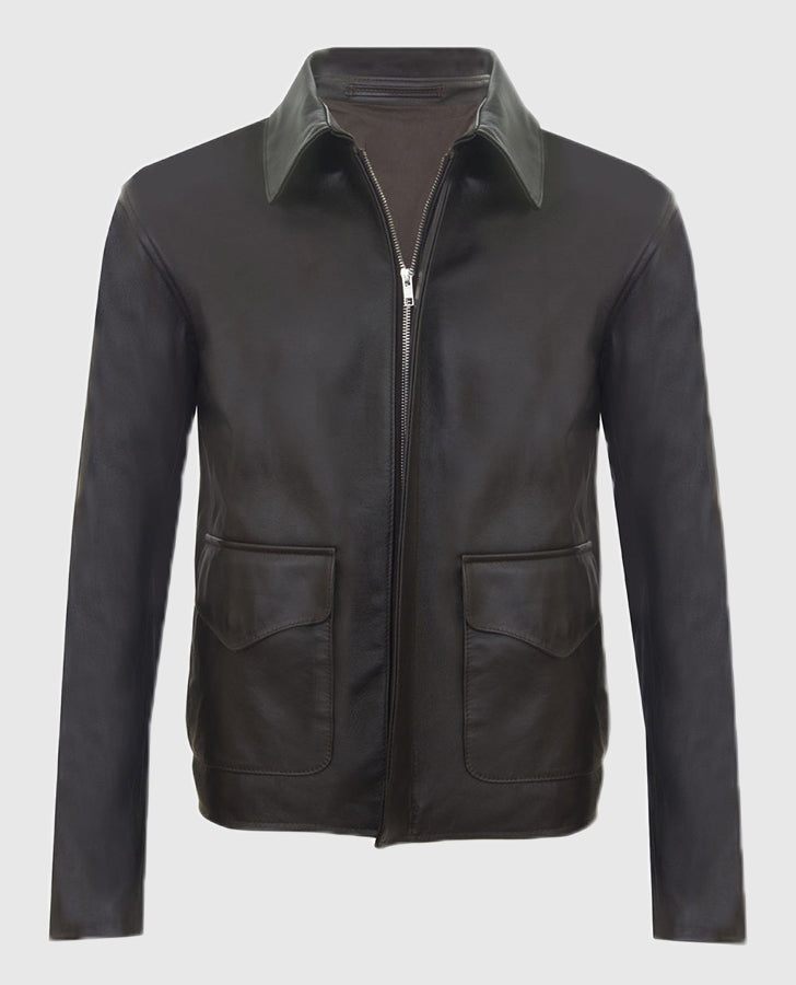 The Legacy Raiders Hero Brown Leather Jacket for Men - side angle view