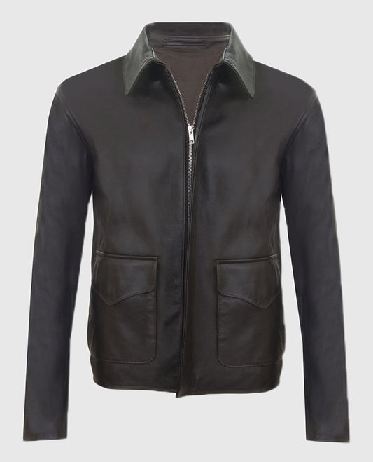 The Legacy Raiders Hero Brown Leather Jacket for Men - side angle view