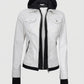 Women's White Bomber Leather Jacket with Hood – Custom Fit